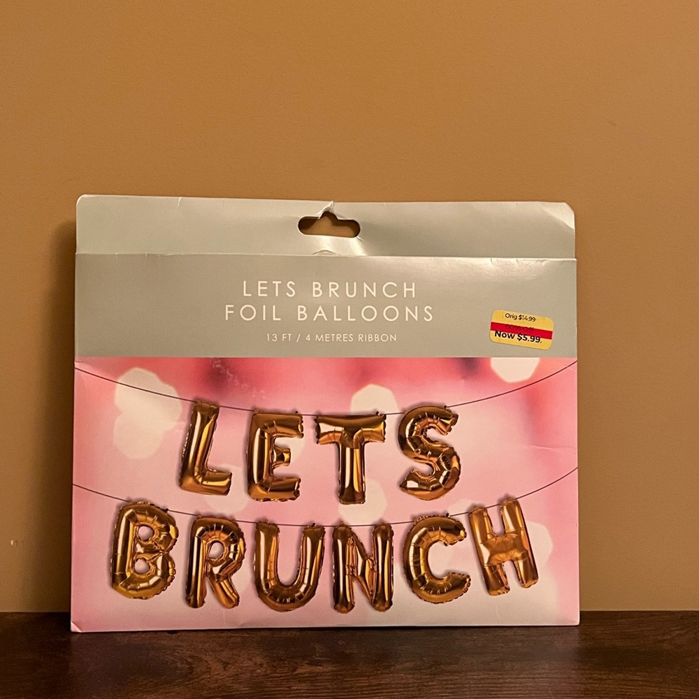 Let's Brunch Foil Balloons - Gold